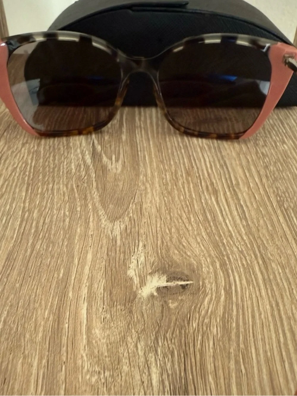 Prada Tortoiseshell Sunglasses with Pink Trim